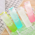 Colorful Letter Glass Water Bottle Frosted Portable Bottle Glass Drinking Cup